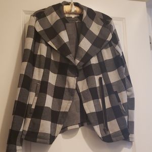 Black & Gray Buffalo Plaid Moto Jacket